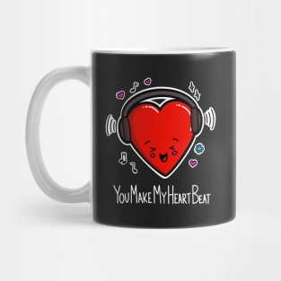 You Make My Heart Beat cute Kawaii dancing love heart Mug